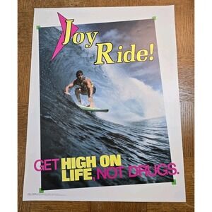Rare Vintage 1987 "Joy Ride"  Anti Drug Substance Abuse Poster 22"x17"